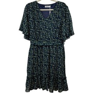 Manydress Women's Casual Summer Boho Dress Chiffon Floral Print Size XL NWT